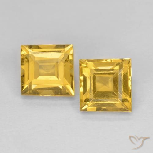 2.18ctw Naturel Doré Citrine, Carré, VS