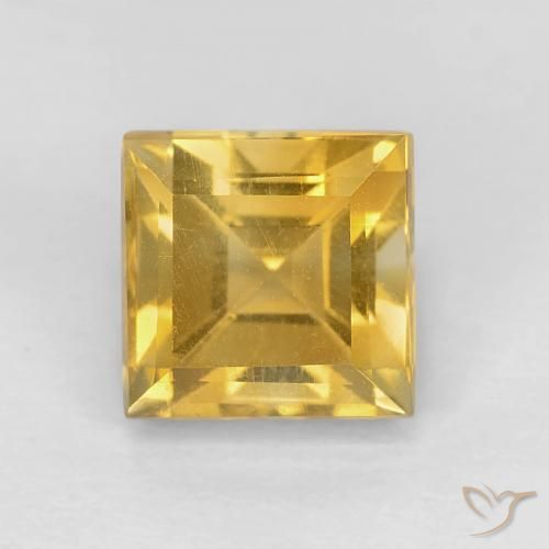 Citrine Or naturelle Carré, 1.40 ct, VVS-VS
