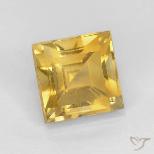 Citrine Or naturelle Carré, 1.40 ct, VVS-VS