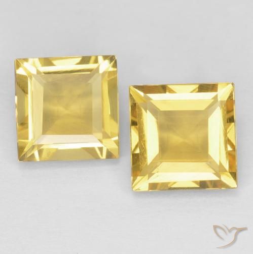 2.09ctw Naturel Jaune doré Citrine, Carré, VVS-VS