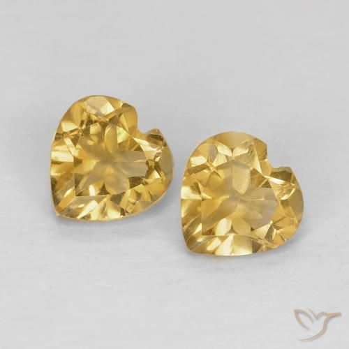 0.83ctw Naturel Doré léger Citrine, Cœur, VVS