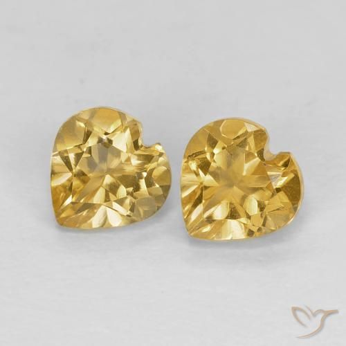 0.94ctw Naturel Orange Doré Citrine, Cœur, VVS