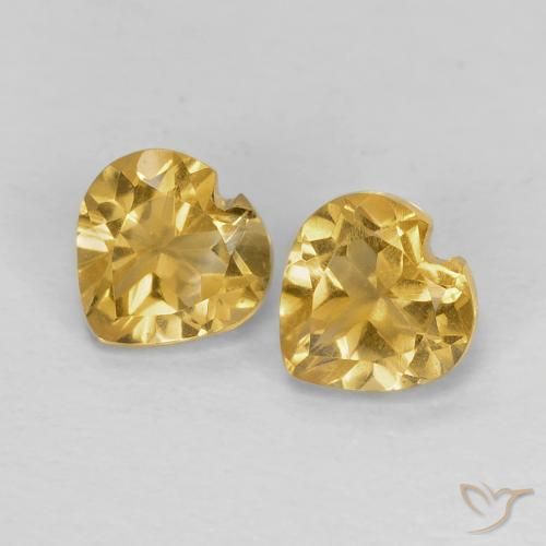 0.97ctw Naturel Doré léger Citrine, Cœur, VVS