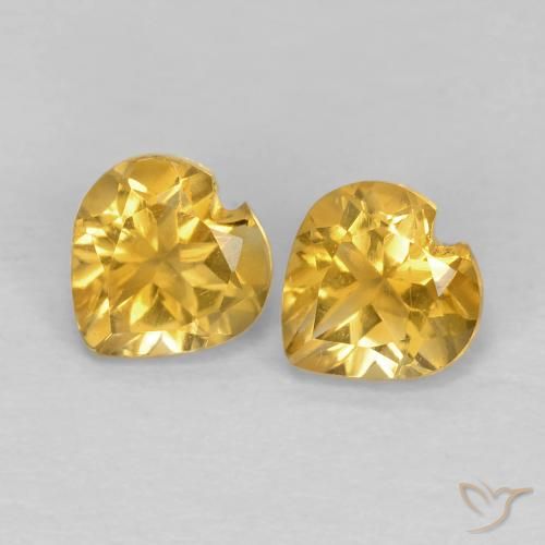 1.00ctw Naturel Doré moyen Citrine, Cœur, VVS-VS