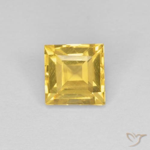 Citrine Doré naturelle Carré, 1.06 ct, VVS-VS