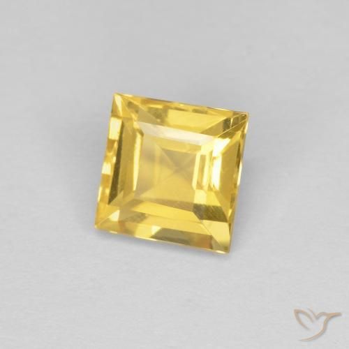 Citrine Doré naturelle Carré, 1.06 ct, VVS-VS