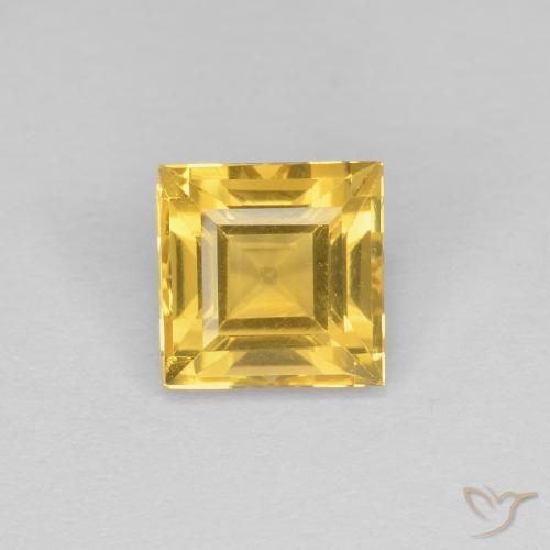 1.09ct Naturel Jaune moyen Citrine, Carré, VVS-VS