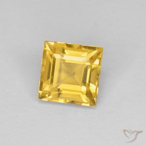 Citrine Jaune moyen naturelle Carré, 1.09 ct, VVS-VS