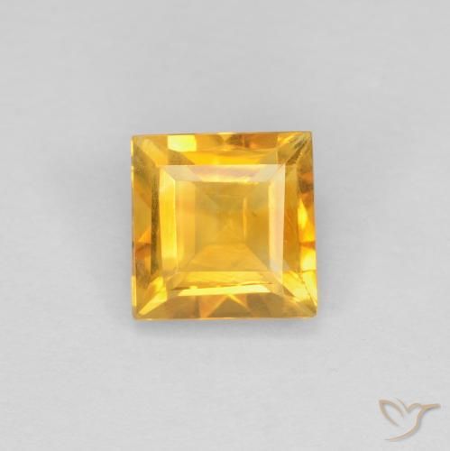 Citrine Doré vif naturelle Carré, 1.11 ct, VS