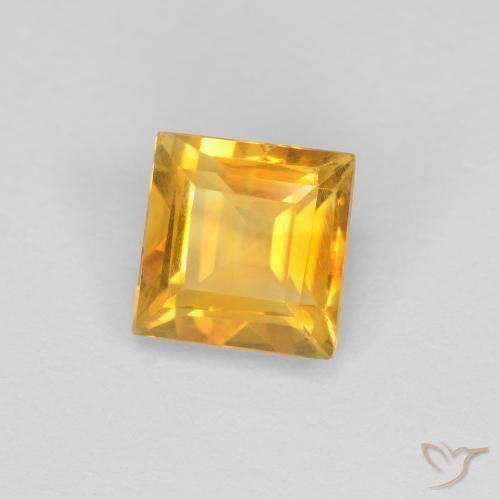 Citrine Doré vif naturelle Carré, 1.11 ct, VS