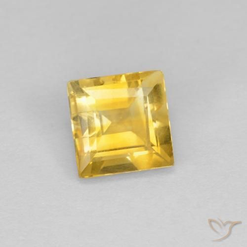 Citrine Doré vif naturelle Carré, 0.97 ct, VS
