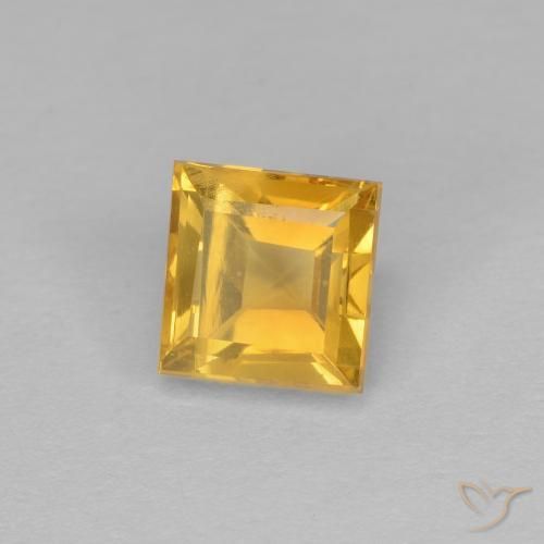 Citrine Doré naturelle Carré, 1.21 ct, VVS-VS
