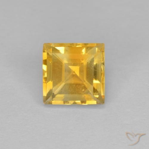 1.28ct Naturel Doré Citrine, Carré, VVS-VS