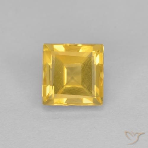 1.33ct Naturel Or moyen Citrine, Carré, VS