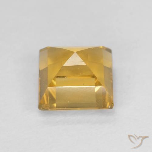 Citrine Doré profond naturelle Carré, 1.24 ct, VVS-VS