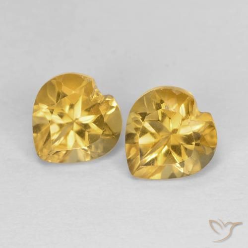 1.61ctw Naturel Doré moyen Citrine, Cœur, VVS
