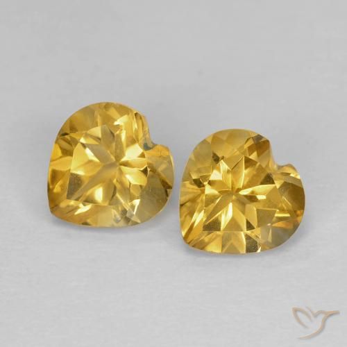 1.55ctw Naturel Doré moyen Citrine, Cœur, VVS