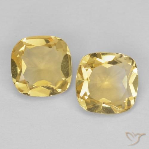 0.86ctw Naturel Jaune clair Citrine, Coussin, VVS