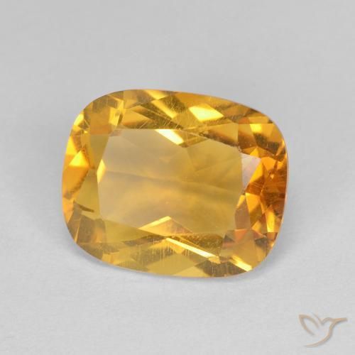 Citrine Doré naturelle Coussin, 3.53 ct, VVS