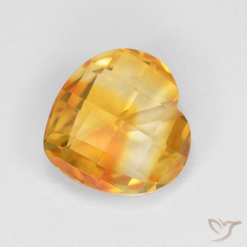 Citrine Or orange foncé naturelle Cœur, 1.73 ct, VVS