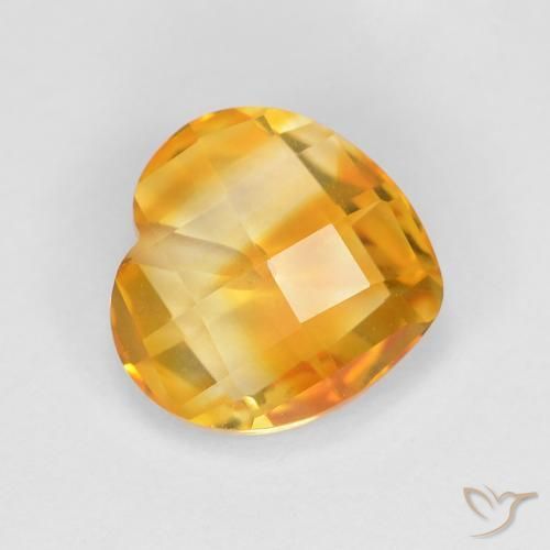 Citrine Or orange foncé naturelle Cœur, 1.73 ct, VVS