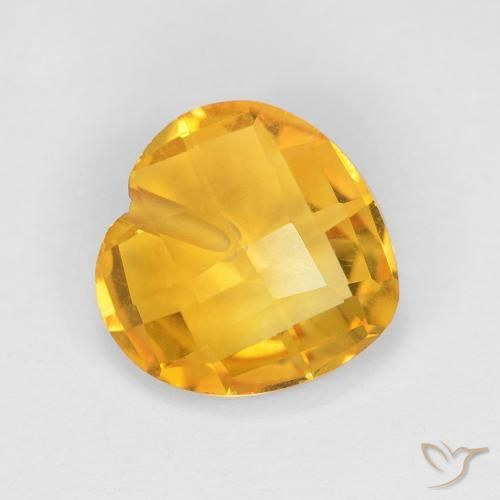 1.57ct Naturel Or moyen Citrine, Cœur, VVS