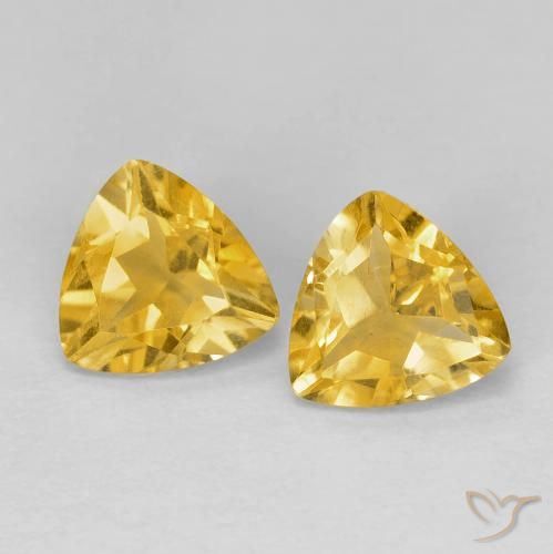 1.38ctw Naturel Doré moyen Citrine, Trillion, VVS