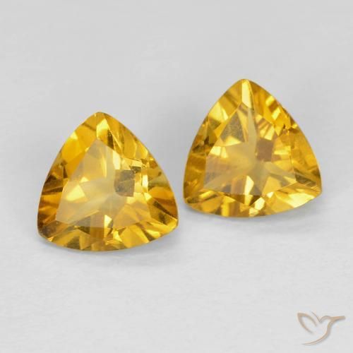 1.31ctw Naturel Doré Citrine, Trillion, VVS