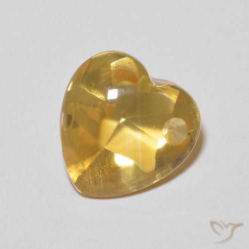 Citrine doré naturelle forme de coeur, 2,73 ct, transparent
