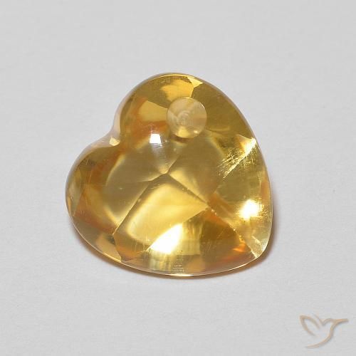 Citrine doré naturelle forme de coeur, 2,73 ct, transparent