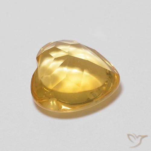 Citrine doré naturelle forme de coeur, 2,73 ct, transparent