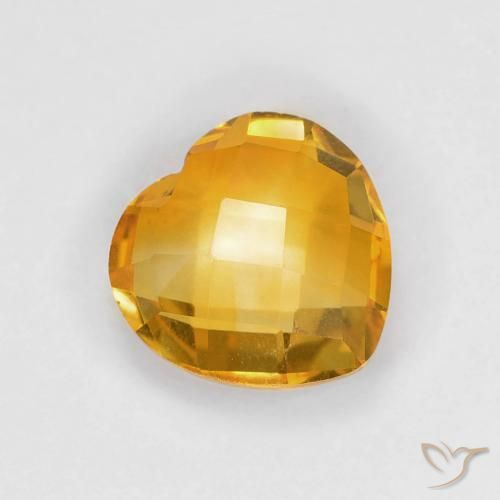 Citrine Orange doré profond naturelle Cœur, 1.69 ct, VVS