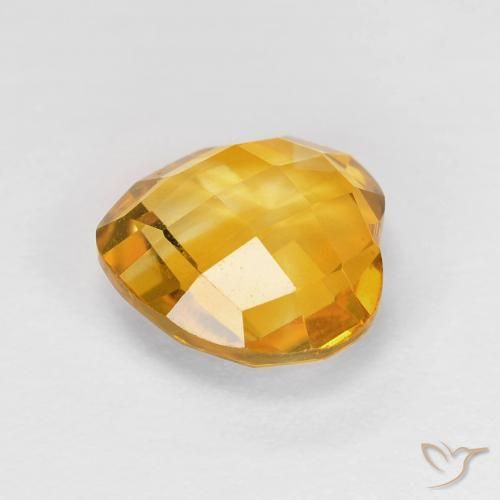 Citrine Orange doré profond naturelle Cœur, 1.69 ct, VVS