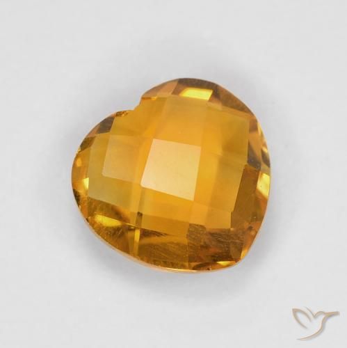Citrine Or orange foncé naturelle Cœur, 1.70 ct, VVS