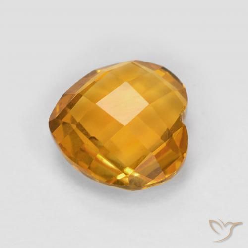 Citrine Or orange foncé naturelle Cœur, 1.70 ct, VVS