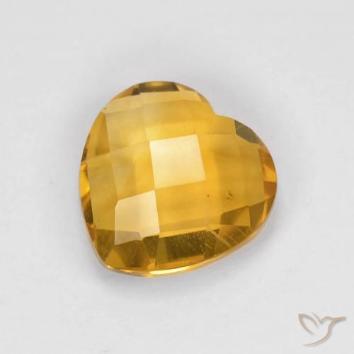 Citrine Orange doré profond naturelle Cœur, 1.66 ct, VVS
