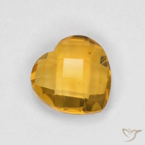 Citrine Orange doré profond naturelle Cœur, 1.66 ct, VVS