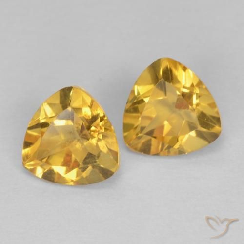 2.88ctw Naturel Doré Citrine, Trillion, VVS