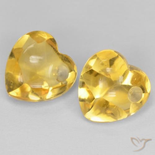 5.73ctw Naturel Jaune doré léger Citrine, Cœur, Transparent