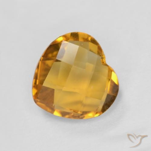 Citrine Doré foncé naturelle Cœur, 1.57 ct, VVS-VS