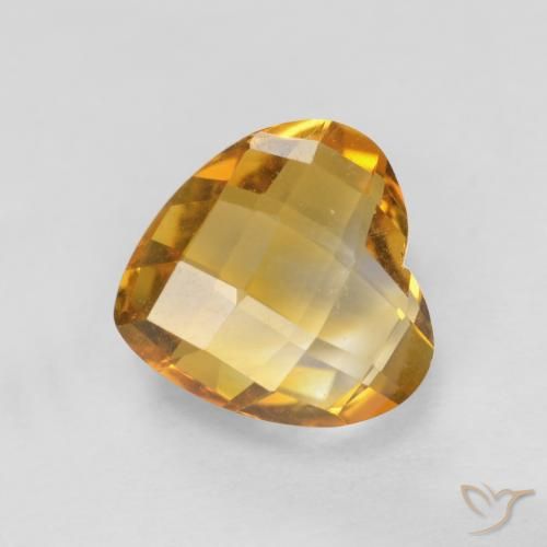 Citrine Orange doré profond naturelle Cœur, 1.65 ct, VVS