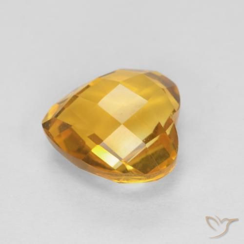 Citrine Orange doré profond naturelle Cœur, 1.65 ct, VVS
