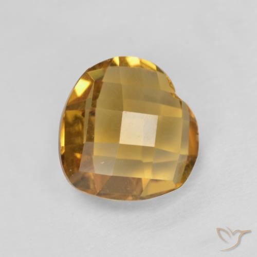 Citrine Doré foncé naturelle Cœur, 1.65 ct, VVS