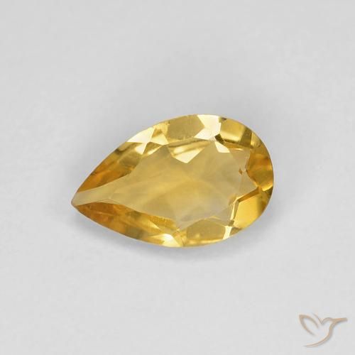 0.73ct Naturel Doré profond Citrine, En forme de poire, VVS-VS