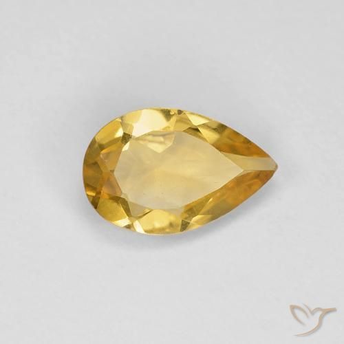 Citrine Doré profond naturelle En forme de poire, 0.73 ct, VVS-VS
