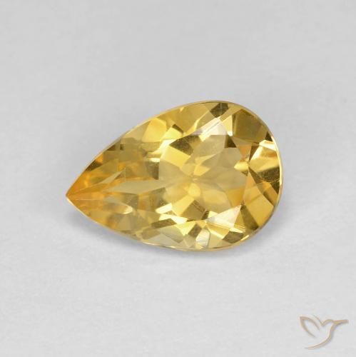 Citrine Doré moyen naturelle En forme de poire, 1.64 ct, VVS
