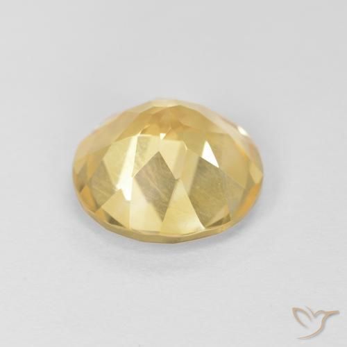 Citrine jaune naturelle coupe roude, 1,58 ct, VVS