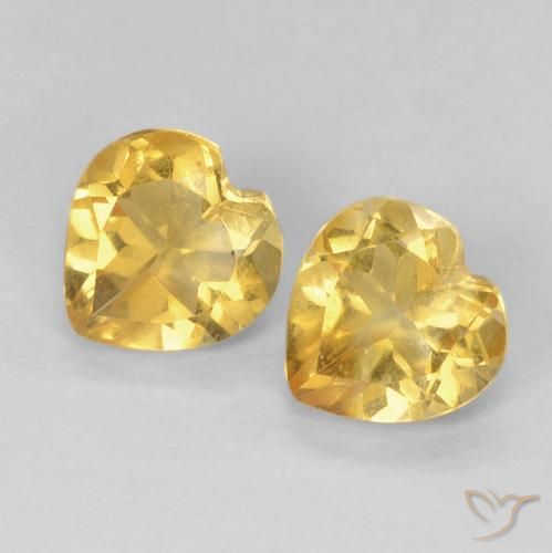 1.41ctw Naturel Or moyen Citrine, Cœur, VVS-VS