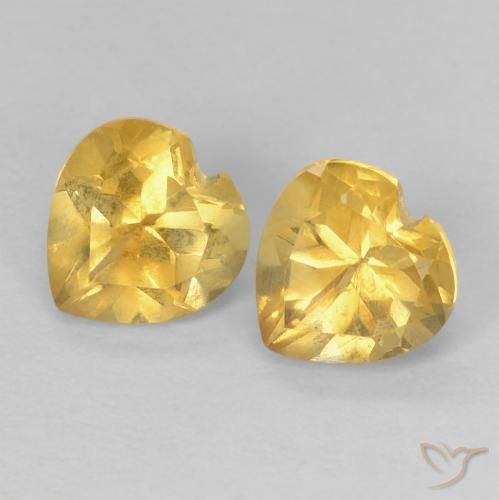 1.54ctw Naturel Doré Citrine, Cœur, VVS-VS