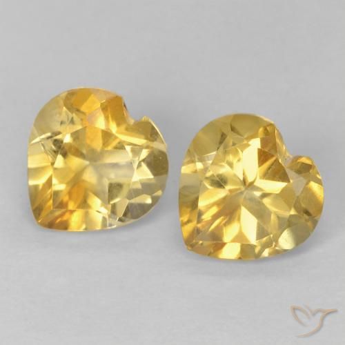 1.33ctw Naturel Or Citrine, Cœur, VVS-VS